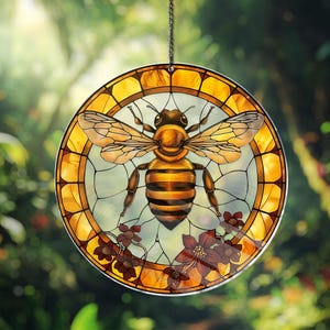 Honey Bee ACRYLIC Window hanging Sun Catcher, Honey Bee Window Decor, Perfect Gift For Home, Beekeeper gift, Window decor, House Decor Gifts